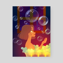 Midnight Bubbles - Poster by its.just.vin 