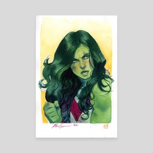 She-Hulk Headshot - Canvas by Kevin Wada