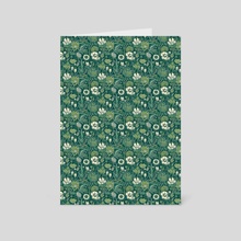 Vintage green floral patternGraphic  - Card pack by lizangie cruz