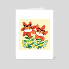 Cute Tiger Lilies - Art Card by Tracey Coon