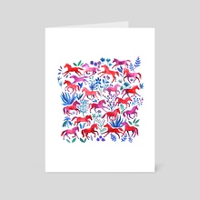 Red Ponies - Art Card by Lisa Hanawalt