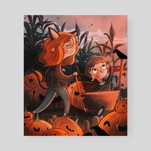 Pumpkin patch - Poster by Jelke van Antwerpen