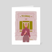 The Friday Cafe - Art Card by Jamila Mehio