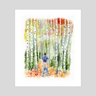 Birch Tree Forest - Art Print by Lisa Hanawalt