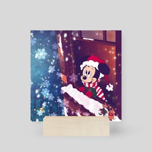 Christmas with Mickey  - Mini Print by its.just.vin 