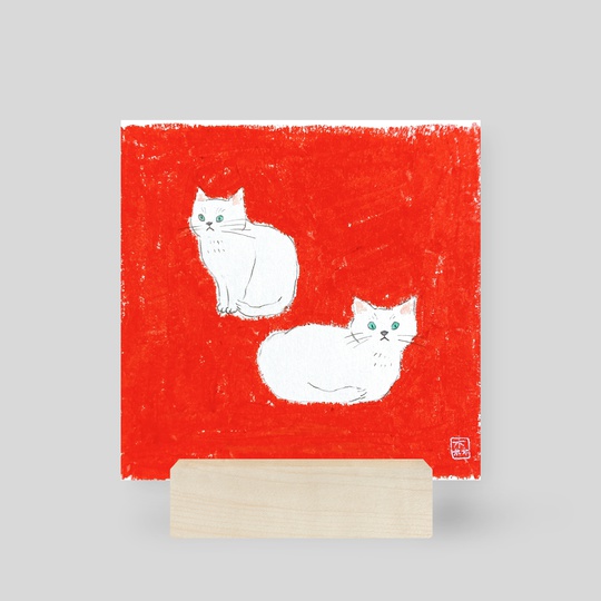 Two white cats by Kang EunYoung