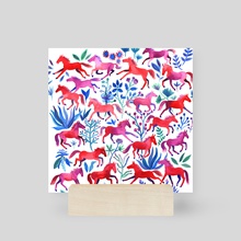 Red Ponies - Mini Print by Lisa Hanawalt