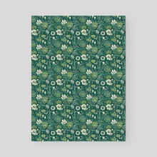 Vintage green floral patternGraphic  - Poster by lizangie cruz