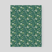 Vintage green floral patternGraphic  - Poster by lizangie cruz