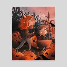 Pumpkin patch - Canvas by Jelke van Antwerpen