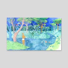 Swimming Hole - Acrylic by Lisa Hanawalt