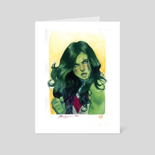 She-Hulk Headshot - Art Card by Kevin Wada