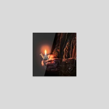 oil painting hands and lighter - Sticker by Charlotte Wetzel