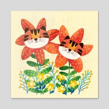 Cute Tiger Lilies - Acrylic by Tracey Coon