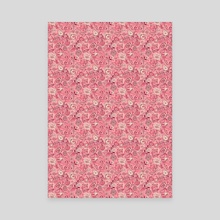 Vintage pink floral patternGraphic  - Canvas by lizangie cruz