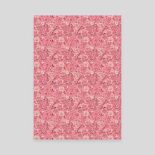 Vintage pink floral patternGraphic  - Canvas by lizangie cruz