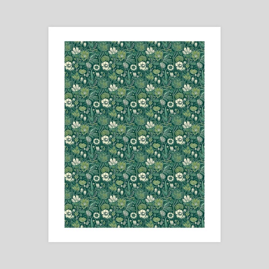 Vintage green floral patternGraphic  by lizangie cruz
