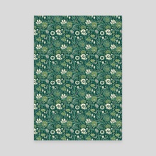 Vintage green floral patternGraphic  - Canvas by lizangie cruz