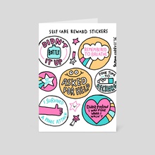 Self Care stickers - Card pack by gemma correll