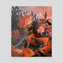 Pumpkin patch - Acrylic by Jelke van Antwerpen