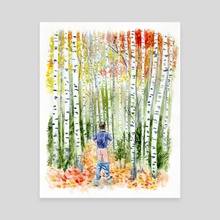 Birch Tree Forest - Canvas by Lisa Hanawalt