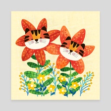 Cute Tiger Lilies - Canvas by Tracey Coon