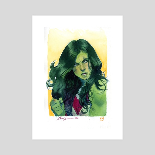 She-Hulk Headshot by Kevin Wada